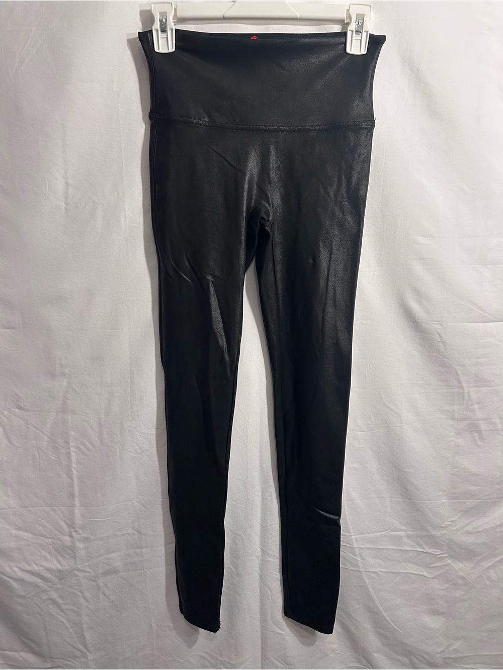SPANX Black Faux-Leather High Waist Performance Leggings
